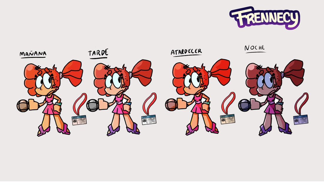 Chica Pitch — variaciones de color según la hora del día