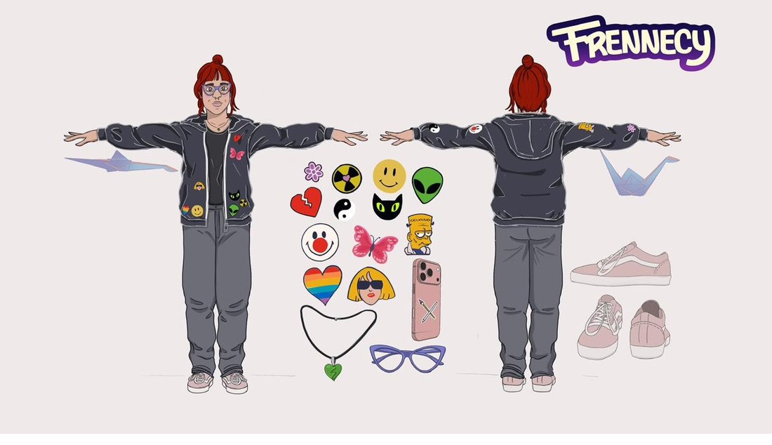Gaby — diseño de personaje y turnaround para stop motion